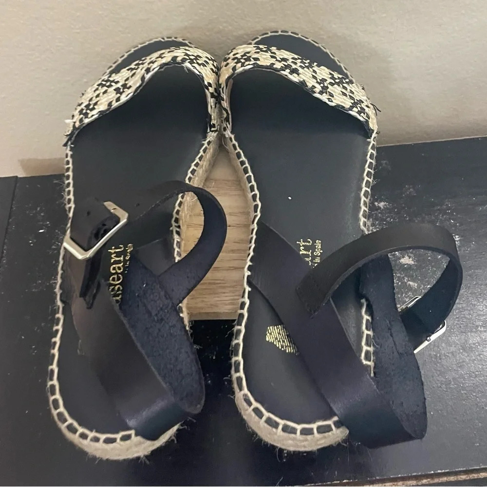 Paseart Women’s Leather Ankle Wrap Espadrille Sandals Size 40 US 9 Made in Spain - Picture 11 of 11